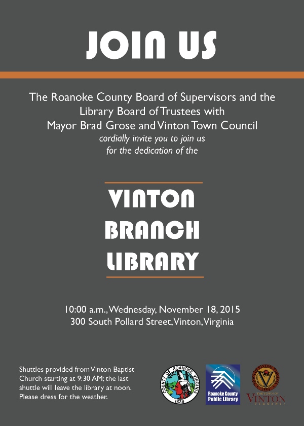 Vinton Library Dedication